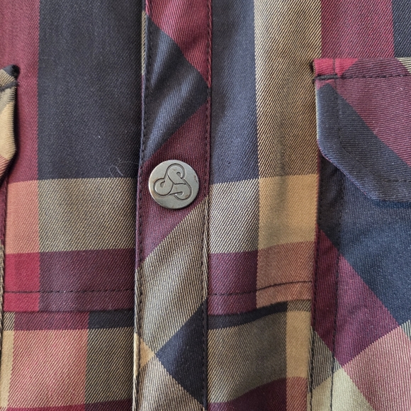 Sombrio Vagabond Men's Plush Insulated Plaid Button Down Flannel Shirt Sz Large - Picture 9 of 16